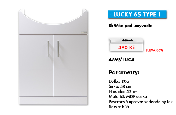 Skříňky pod umyvadlo LUCKY 65 TYPE 1 - 80 x 58 x 32 cm